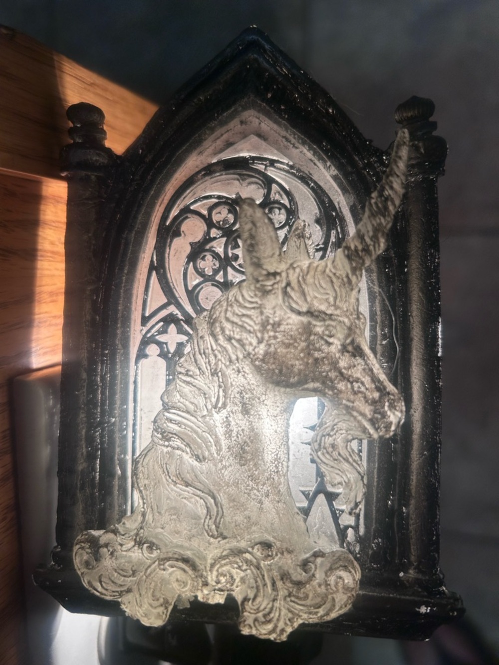 Gothic Night Light Unicorn Cathedral Halloween Decor